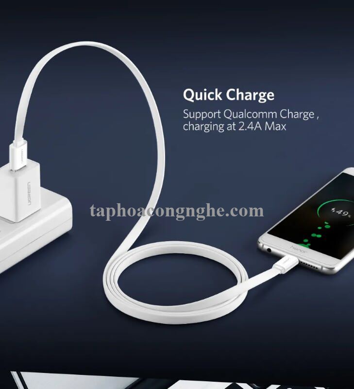 Ugreen 30622 0.5M màu Trắng Cáp USB TypeC sang USB 3.0 cáp tròn US172 30030622